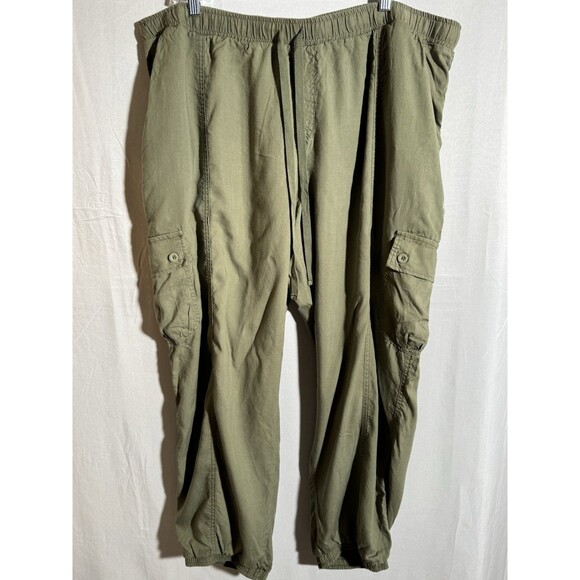 industry woman Pants - Industry Woman Olive Green Cargo Joggers 2X Elastic Waist NWT Casual Travel